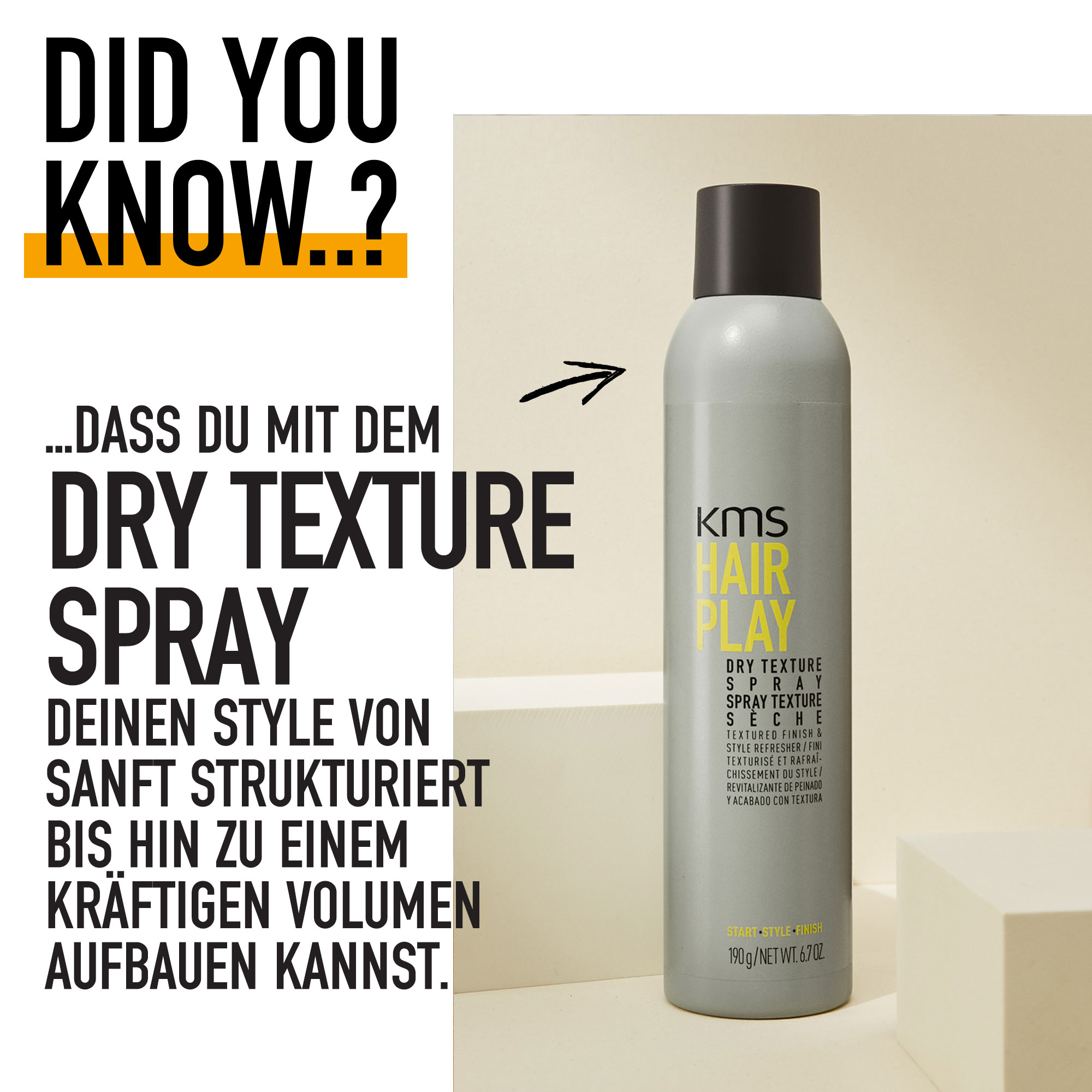 KMS HairPlay Dry Texture Spray