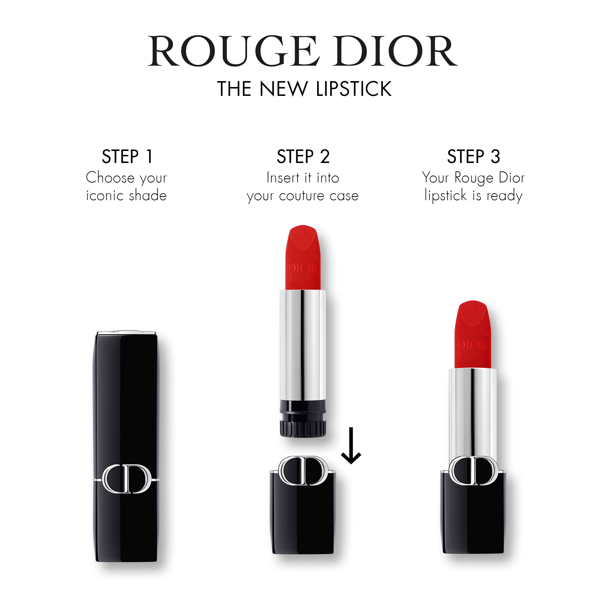 DIOR ROUGE DIOR Lippenstift Refill - 2 Finishes: Samt und Satin