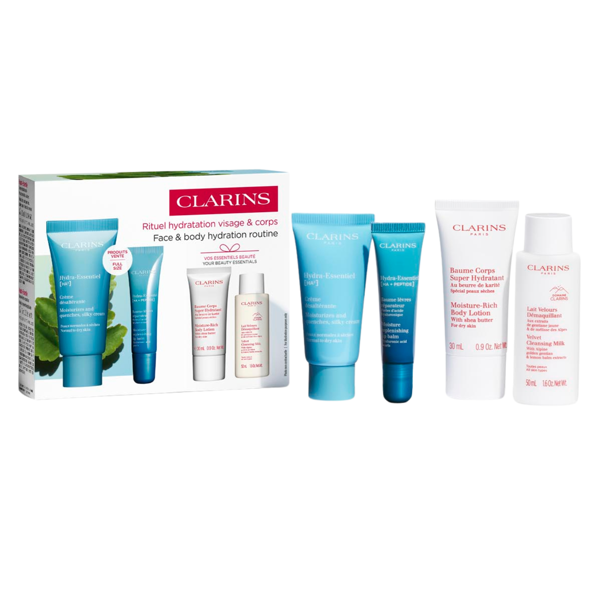 Clarins Hydra-Essentiel Face & Body Hydration Routine Set