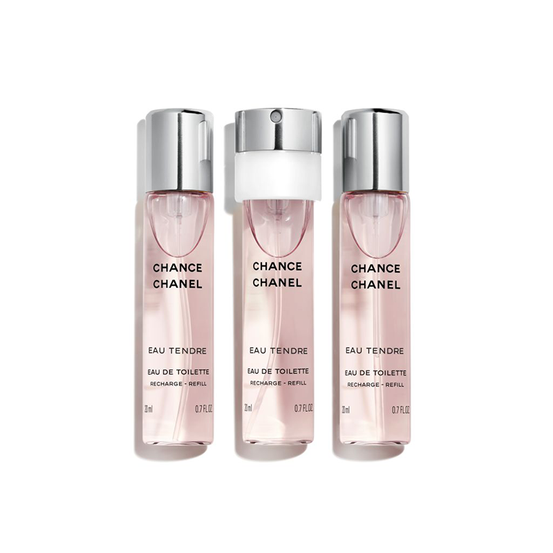 CHANEL CHANCE EAU TENDRE EAU DE TOILETTE TWIST & SPRAY 3x20ml NACHFÜLLUNG