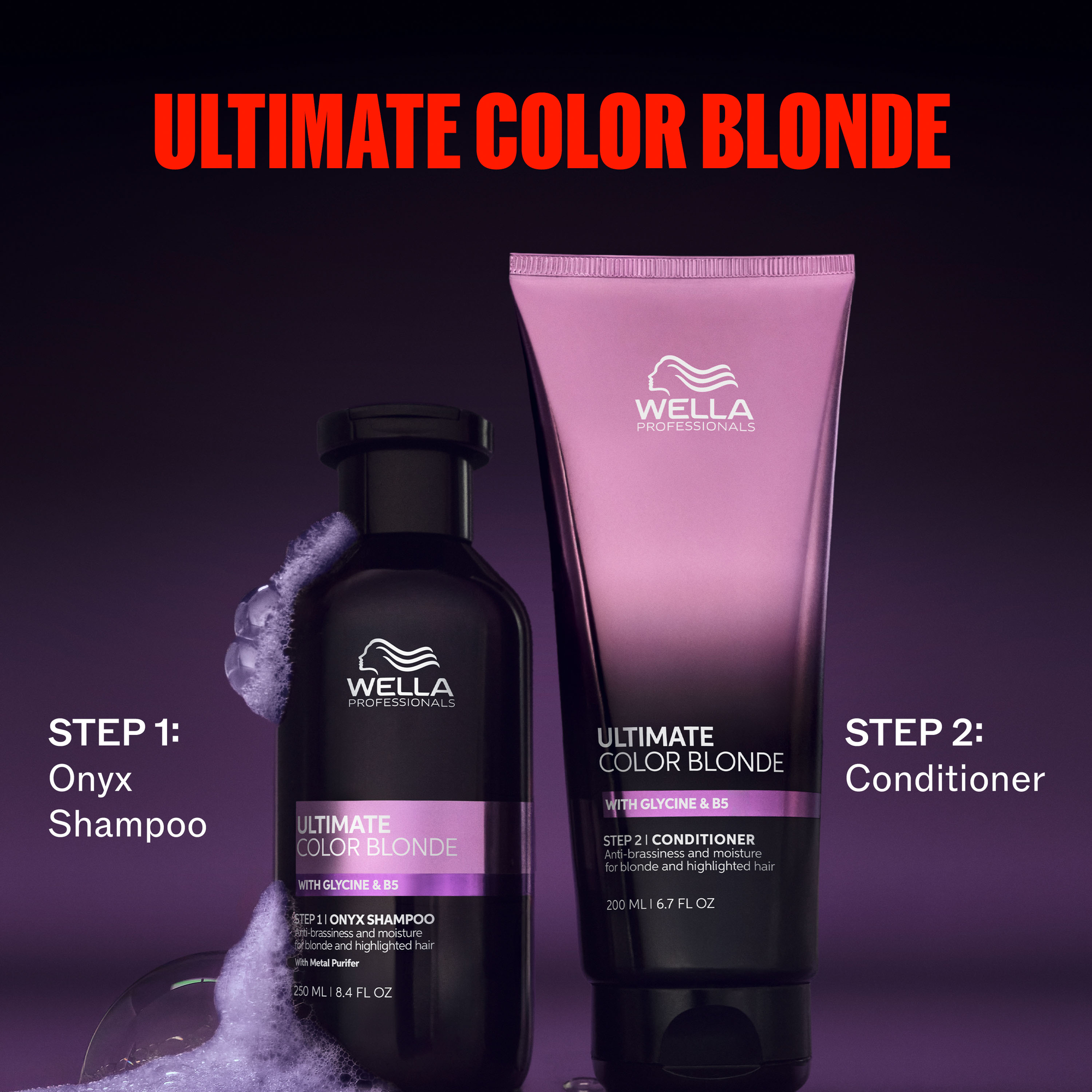 Wella Professionals Ultimate Color Blonde Onyx Shampoo Step 1